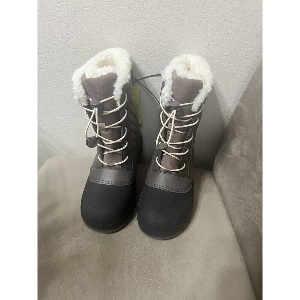 All In Motion Skylar Lace-Up Thermolite Faux Fur Winter Boots Blush Girls Size 6